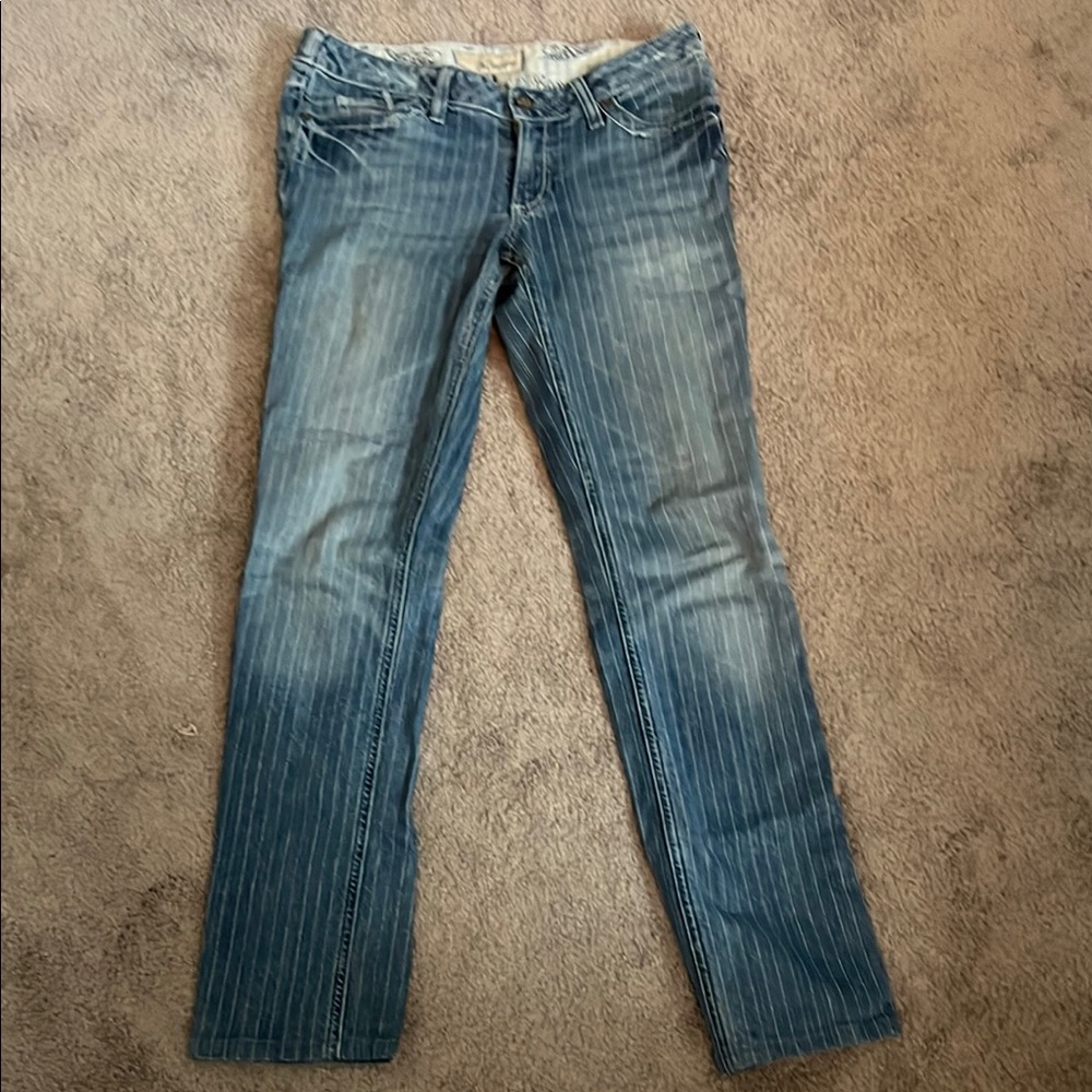 Blue Striped Women's Jeans J&Company